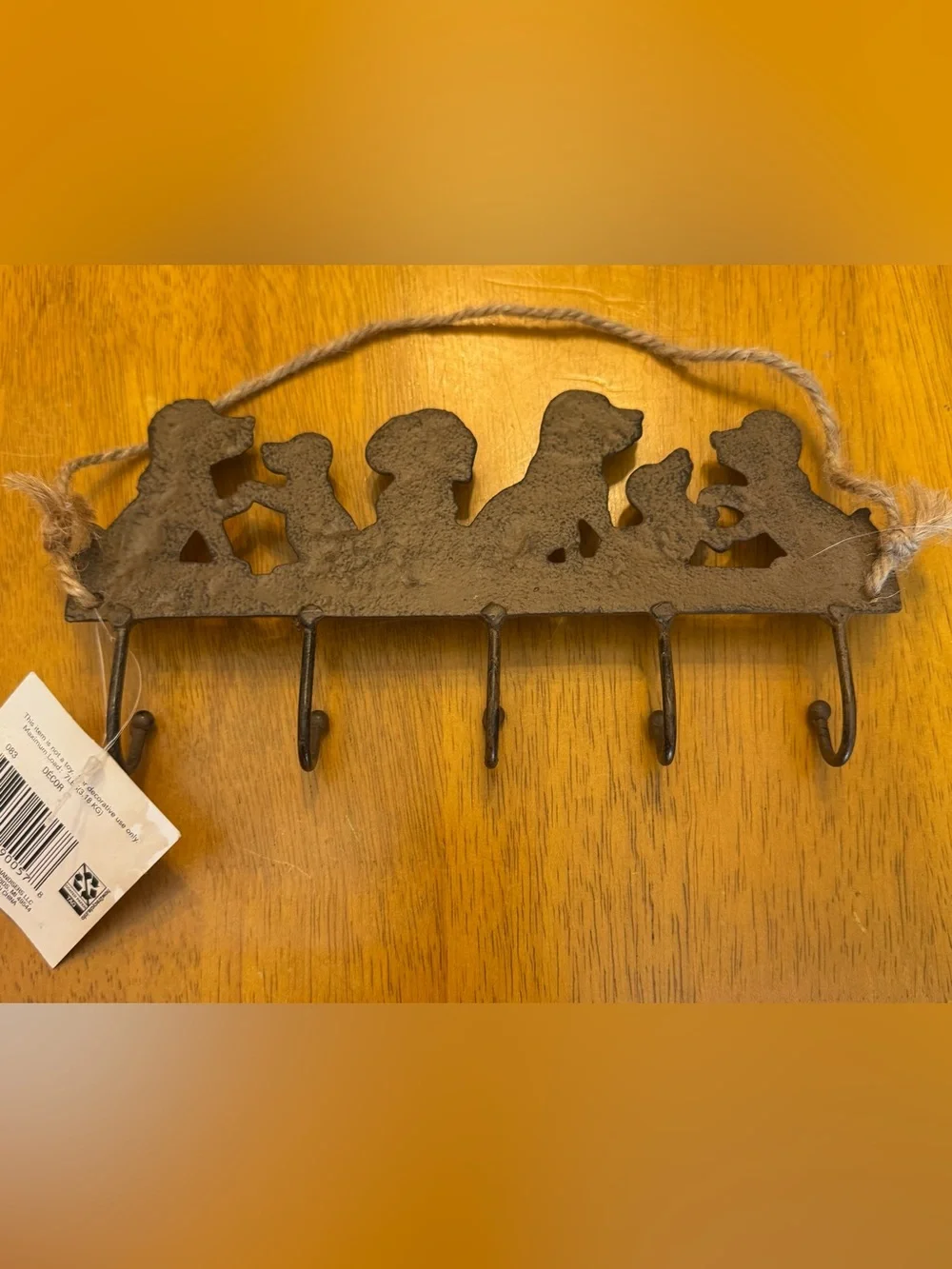 Dog Motif Cast Iron Wall Hook - Brown